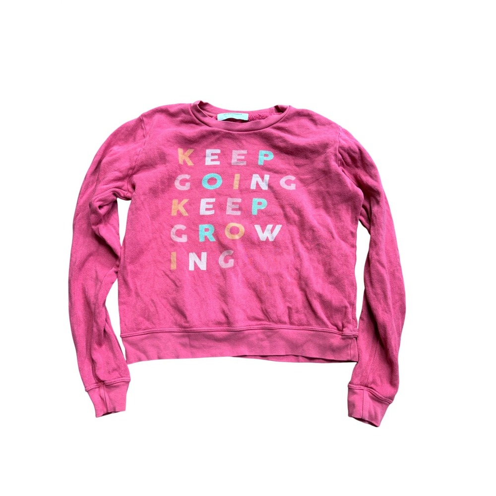 Sol Angeles x Anthropologie Pink Keep Going Keep Growing Graphic Sweatshirt S‎